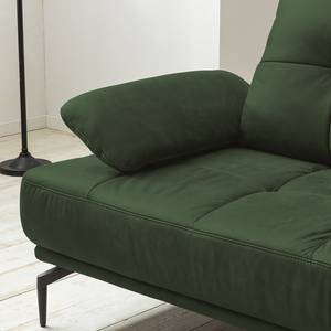 Ecksofa Linville Echtleder - Echtleder Poas: Antikgrün - Breite: 296 cm - Longchair davorstehend rechts - Mit Kopfstütze