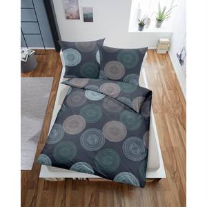 Parure de lit Cercles Coton épais - Gris - 135 x 200 cm + oreiller 80 x 80 cm