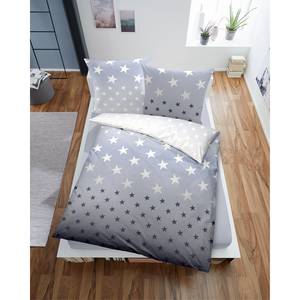 Parure de lit Étoiles Coton épais - Gris / Bleu - 155 x 220 cm + oreiller 80 x 80 cm