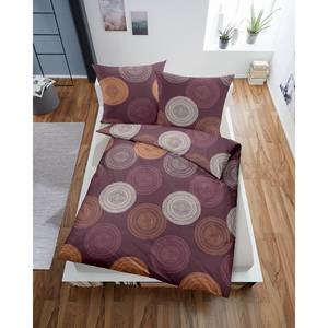 Parure de lit Cercles Coton épais - Rouge - 135 x 200 cm + oreiller 80 x 80 cm