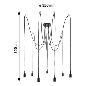 Hanglamp Neordic Ketil silicone - 1 lichtbron - Zwart - Aantal lichtbronnen: 7
