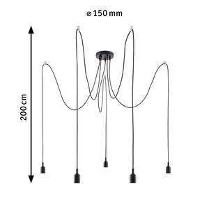 Hanglamp Neordic Ketil silicone - 1 lichtbron - Zwart - Aantal lichtbronnen: 5