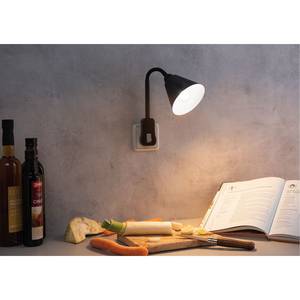 Wandlamp Junus aluminium - 1 lichtbron - Zwart