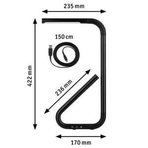 LED-Tischleuchte Siros Silikon / Aluminium - 1-flammig - Schwarz