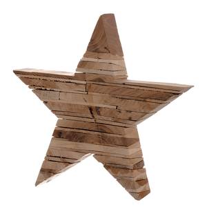 Étoile en bois décorative Partiellement en manguier massif teinté - Marron