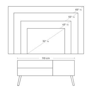 TV-Lowboard Hickling II Braun / Gummibaum