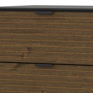 Kast Soma deels massief grenenhout - donker grenenhout/zwart - Breedte: 51 cm