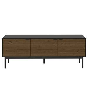 Tv-meubel Soma deels massief grenenhout - donker grenenhout/zwart