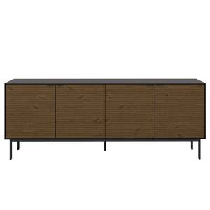 Sideboard Soma I Kiefer teilmassiv - Kiefer Dunkel / Schwarz