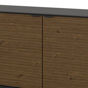 Sideboard Soma I Kiefer teilmassiv - Kiefer Dunkel / Schwarz