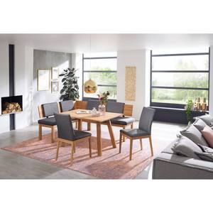 Stoelen Roberto II (set van 2) microvezel/massief kernbeukenhout - grijs/kernbeukenhout