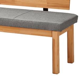 Banc d’angle Roberto II Microfibre / Duramen de hêtre massif - Gris / Duramen de hêtre