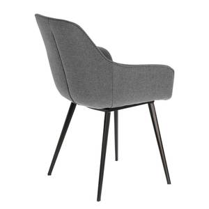 Chaises à accoudoirs Amira II (lot de 2) Tissu / Acier - Gris