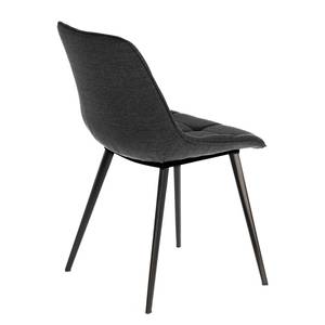 Stoelen Kellia II (set van 2) geweven stof/staal - Donkergrijs