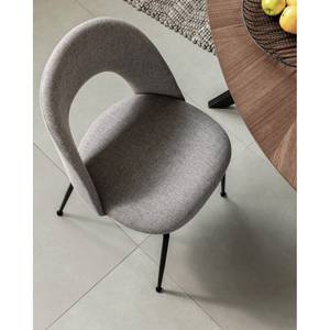 Chaises capitonnées Vitre (lot de 2) Tissu / Acier - Gris