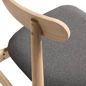 Chaises Apukka (lot de 2) Tissu / Hévéa massif - Gris