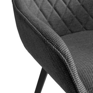 Chaises à accoudoirs Amira II (lot de 2) Tissu / Acier - Gris foncé