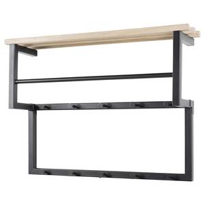 Wandgarderobe Westmont Eiche massiv / Metall - Eiche / Schwarz