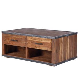 Table basse Mackz Acacia massif - Acacia / Noir vieilli