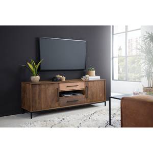 Tv-meubel Copp massief mangohout/metaal - koperkleurig/donker mangohout
