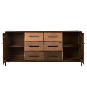 Sideboard Copp Mango massiv / Metall - Kupfer / Mango Dunkel