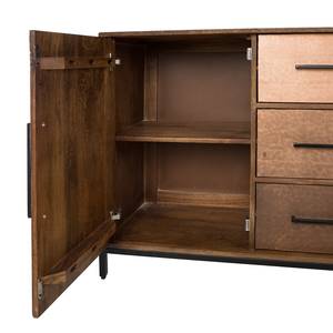 Sideboard Copp Mango massiv / Metall - Kupfer / Mango Dunkel