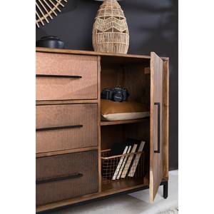 Sideboard Copp Mango massiv / Metall - Kupfer / Mango Dunkel