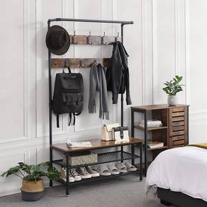 Compacte garderobe Wellsville metaal - zwart/bruin