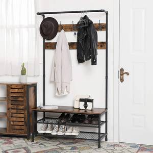 Compacte garderobe Wellsville metaal - zwart/bruin