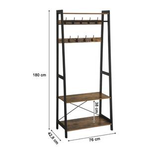 Kompaktgarderobe Jovy I Metall - Braun / Schwarz