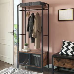 Kompaktgarderobe Tuxford Schwarz / Braun