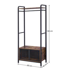 Kompaktgarderobe Tuxford Schwarz / Braun