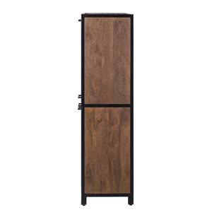 Highboard Moboki III Mango massiv / Metall - Mango Dunkel / Schwarz