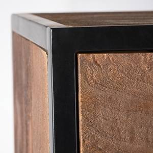 Highboard Moboki III Mango massiv / Metall - Mango Dunkel / Schwarz