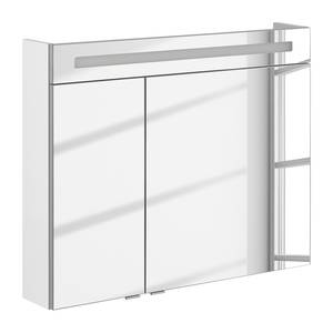 Spiegelschrank Clever I Weiß - Holzwerkstoff - 90 x 71 x 16 cm