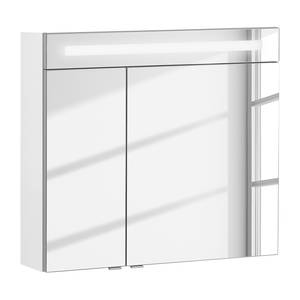 Spiegelschrank Clever I Weiß - Holzwerkstoff - 90 x 71 x 16 cm