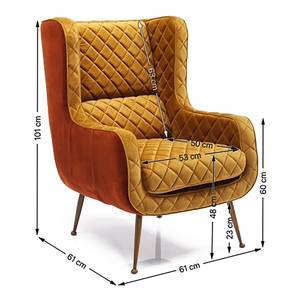 Fauteuil Nona Marron - Textile - 73 x 102 x 85 cm