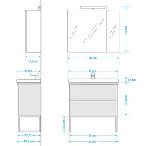 Meuble avec vasque Luspa Imitation chêne sauvage