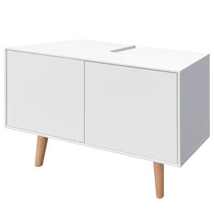 Set di 3 mobili da bagno LINDHOLM B Rovere parzialmente massello - Bianco