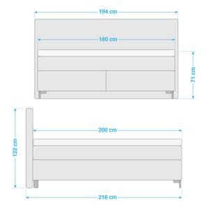 Lit boxspring Crosstown III Gris lumineux