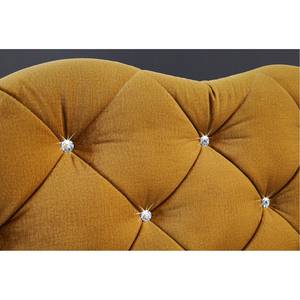 Lit boxspring Hartsville Jaune - Textile - 203 x 127 x 213 cm