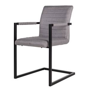 Fauteuil Finga III vlakweefsel/ijzer - grijs/zwart