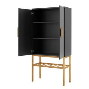 Highboard Scoop Eiche teilmassiv - Schwarz