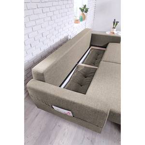 3-Sitzer Sofa SOLA Webstoff Luba: Cappuccino - Mit Schlaffunktion
