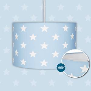 Hanglamp Stars katoen/roestvrij staal - 1 lichtbron - Babyblauw