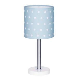 Tafellamp Dots katoen/roestvrij staal - 1 lichtbron - Babyblauw