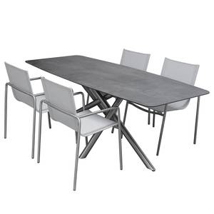 Table de jardin Alano Acier inoxydable / Matière plastique - Gris