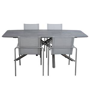 Table de jardin Alano Acier inoxydable / Matière plastique - Gris