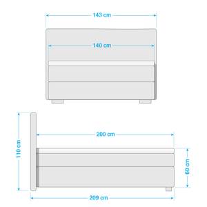 Boxspringbett Racer Weiß - 140 x 200cm