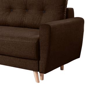 3-Sitzer Sofa SOLA Webstoff Luba: Dunkelbraun - Mit Schlaffunktion